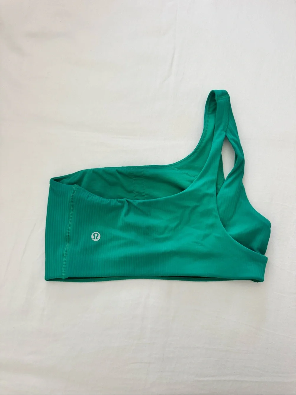 lululemon athletica One-Shoulder Ribbed Sports Bra in Teal Green